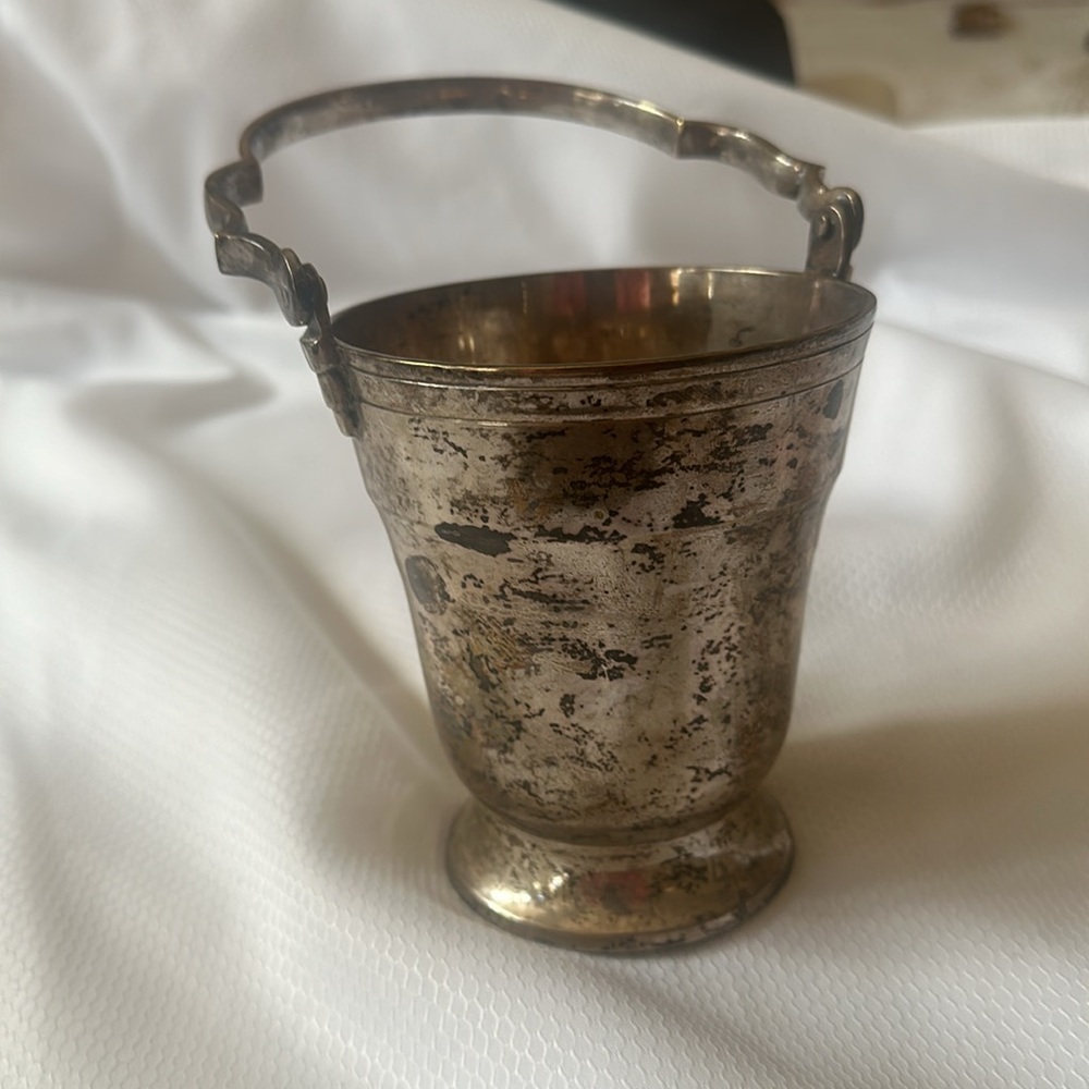 Vintage Silver Ice Bucket with Drip Tray